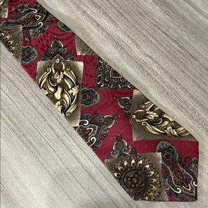 Barefield’s 100% Silk Necktie Men’s tie maroon red and brown